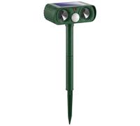 Outsunny Ultrasonic Cat Repellent, PIR Motion Sensor 110°, LED Flash, Solar Cat Deterrents for Gardens UK