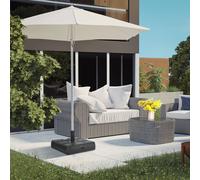 Outsunny 40kg Square Parasol Base Wood Effect - Black, Black