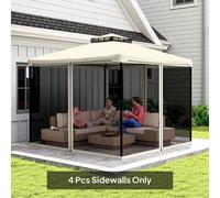 OUTSUNNY Universal Replacement Gazebo Mesh Netting Screen Walls in Cream Outsunny Cream
