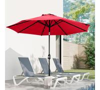 OUTSUNNY UPF 50+ Replacement Parasol Canopy Parasol Cover Replacement, Red Outsunny Red