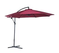 Outsunny UV and Water Resistant Hanging Garden Parasol 3m - Red | TJ Hughes