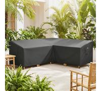 Outsunny V-Shaped Sectional Sofa Cover Waterproof Anti-Uv, Black Black