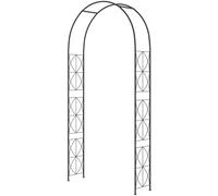 Outsunny Metal Vintage Garden Arch Lawn Arbor Trellis Rose Plant Climbing Rack, Black