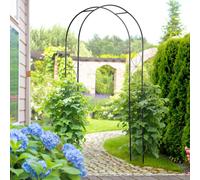 Outsunny Metal Vintage Garden Arch Lawn Arbor Trellis Rose Plant Climbing Rack, Black
