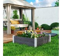 Outsunny Vinyl Raised Garden Bed Kit, 3 X 3 X 1Ft Modular Garden Box In Dark Grey Dark Grey