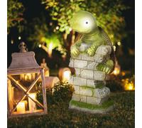 Outsunny Vivid Tortoise Art Sculpture with Solar LED Light, Green