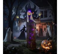 Outsunny Voice Activated Animatronics Witch Halloween Decoration 6ft - 70L x 20W x 183H cm