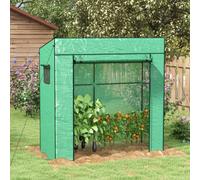 Outsunny Walk-in GreenHouse w/ Large Roll-up Door -# Green, Green