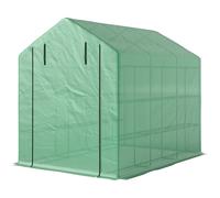 Outsunny Walk-In Garden Greenhouse Shelves Polytunnel Steeple Grow House In Dark Green Dark Green