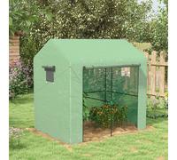 Outsunny Walk-in Greenhouse w/ Roll-up Door 200x140x200cm, Green