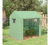 OUTSUNNY Walk-in Green House with Roll-up Door & Mesh Windows, 200x140x200cm | Size: 200 x 140 x 200 cm Outsunny Green 200 x 140 x 200 cm