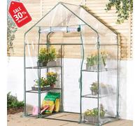 Outsunny Walk In Greenhouse Garden Clear PVC Frame Shelves Reinforced Plant Grow
