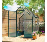 Outsunny Walk-In Greenhouse Garden Polycarbonate Aluminium W/ Smart Window 6X6Ft