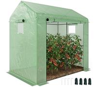 Outsunny Walk-in Greenhouse Roll-up Door PE Cover 200 x 140 x 200cm Green