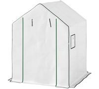 Outsunny Walk-in Greenhouse With - Outdoor Small Greenhouse - White - 8 Shelves | TJ Hughes