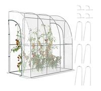 Outsunny Walk-in Lean To Plastic Greenhouse W/ Doors, Clear