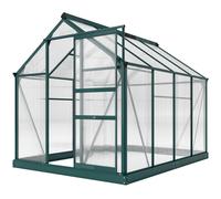 Outsunny 6X8Ft Walk-In Polycarbonate Greenhouse Plant Grow Galvanized Aluminium
