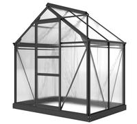 Outsunny Walk-In Polycarbonate Greenhouse Plant Grow Galvanized Aluminium In Grey Grey