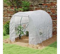 Outsunny Polytunnel Greenhouse Outdoor Grow House Roll Up Door Windows 2x2.5m