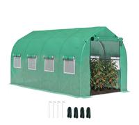 Outsunny 4 X 2 M Walk In Polytunnel Greenhouse With Roll-Up Zipped Door