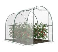 OUTSUNNY Walk In Polytunnel Greenhouse w/ Roll Up Door PVC Cover, 2.5 x 2m in Clear Outsunny Clear