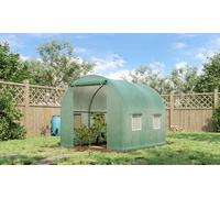 Outsunny Polytunnel Greenhouse Roll Up Door Windows Outdoor Grow House 2X2.5M Green