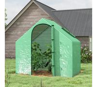 Outsunny Walk-In Portable Greenhouse Mini Grown House Steel Frame Window Green