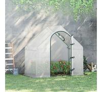 Outsunny Walk-In Portable Greenhouse Mini Grown House Steel Frame Window White
