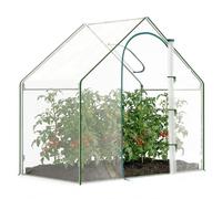 Outsunny Walk In Tomato Greenhouse Steel Frame 180 x 100 x 168CM Clear | Garden Outdoor Use, Mini Greenhouse, Flower Planter, Zipped Door & Window, PVC Cover