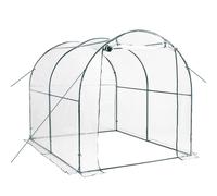 Outsunny Walk In Polytunnel Greenhouse with Roll Up Door, PVC Cover, none