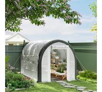 Outsunny Walk-in Tunnel Greenhouse, Upgraded Structure, Mesh Door & Windows