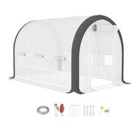 Outsunny Walk-in Tunnel Greenhouse, Upgraded Structure, Mesh Door & Windows