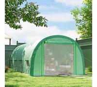 Outsunny Walk-in Tunnel Greenhouse, Upgraded Structure, Mesh Door & Windows