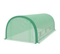 Outsunny Walk-In Tunnel Greenhouse, Upgraded Structure, Mesh Door & Windows Green