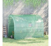 Outsunny Walk-In Tunnel Wall Greenhouse with Windows and Doors, 2 Tiers