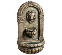 Outsunny Wall-Mounted Water Fountain, 3-Tier Cascading Waterfall with LED Lights and Adjustable Flow for Patio, Rustic Brown