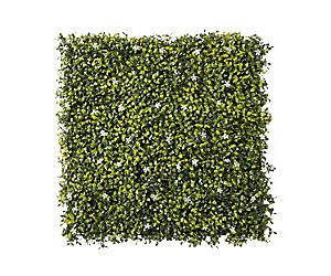 OutSunny Wall Panel Milan Grass with White Flowers Polyethylene, Plastic Green, White Pack of 12