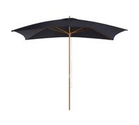 Outsunny Waterproof 295L x 200W x 255Hcm Wooden Garden Patio Parasol Umbrella-Black Aosom UK
