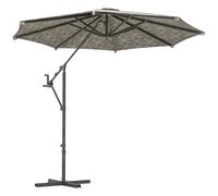 Outsunny Waterproof 3(m) Convertible Cantilever Parasol and Centre-post Garden Parasol with Cross Base, 360 Rotation Banana Parasol Aosom UK