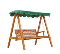 Outsunny Waterproof 3-Seater Wooden Garden Swing Chair Seat Bench, Green Aosom UK