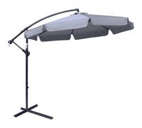 Outsunny Waterproof Cantilever Umbrella: Elegant Banana Parasol with Crank Handle, Cross Base for Outdoor Shade, Dark Grey Aosom UK