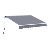 Outsunny Manual Retractable Awning, size (4m x3m)-Grey