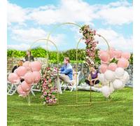 Outsunny Wedding Arch Frame Set, 2.2, 2, 1.8 M Arch Backdrop Stand Gold Tone