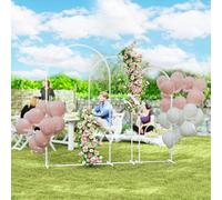 Outsunny Wedding Arch Frame Set, 2.2, 2, 1.8 M Arch Backdrop Stand White