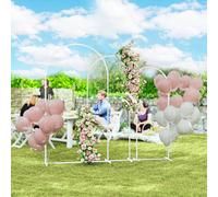 Outsunny Wedding Arch Frame Set, 2.2, 2, 1.8 m Arch Backdrop Stand White