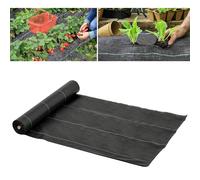 OUTSUNNY Weed Barrier Fabric Durable Convenient Design Weed Block Mat in Black Outsunny Black
