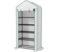 Outsunny White PE 3 x 1.6ft 5-Tier Widened Greenhouse - Size: 2 x 3ft - Wilko
