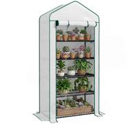 Outsunny Widened Mini Greenhouse 5 Tier Green House, 193H X 90W X 49Dcm In White White