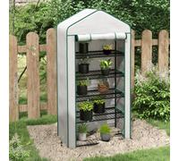 Outsunny Widened Mini Greenhouse 5 Tier Green House, 193H x 90W x 49Dcm, White