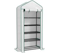 Outsunny Widened Mini Greenhouse 5 Tier Green House - 193H x 90W x 49Dcm - White | TJ Hughes